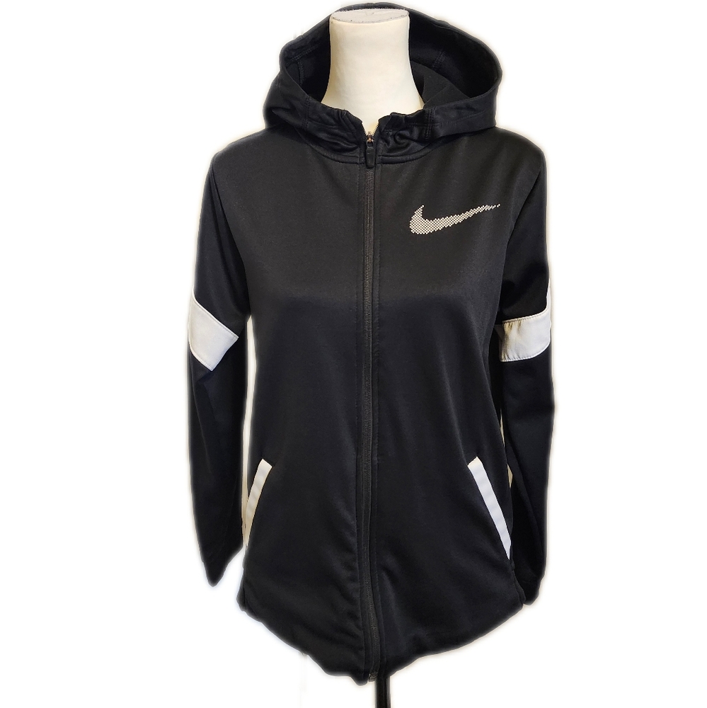 Nike Women's Black Jacket with White Accents